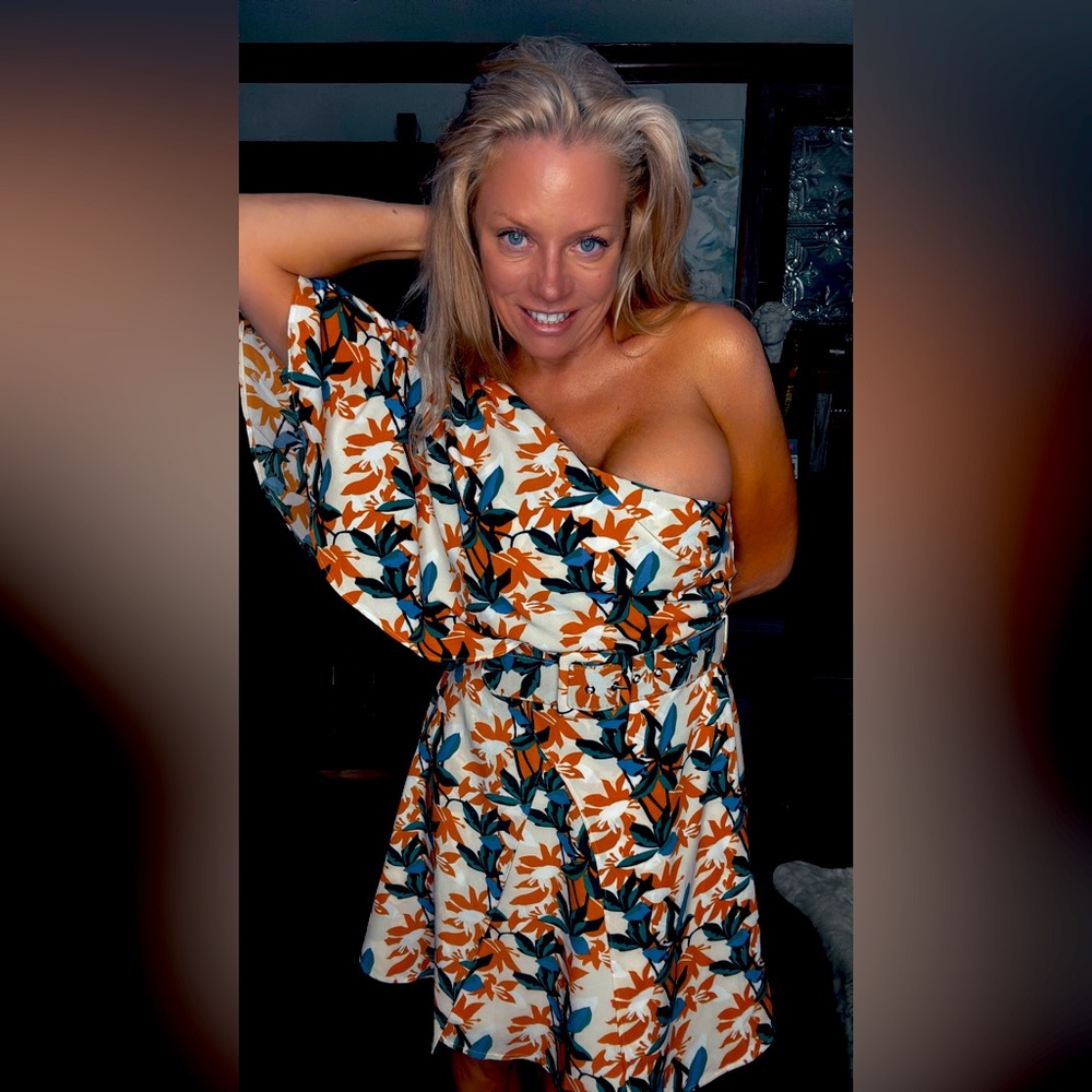 Floral One-Shoulder Dress
